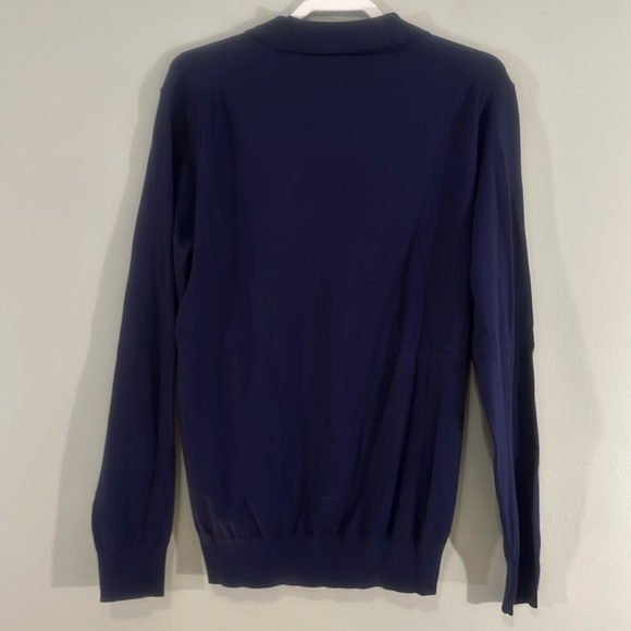 NWT navy en Thread light collared v neck sweater size large - Picture 2 of 7